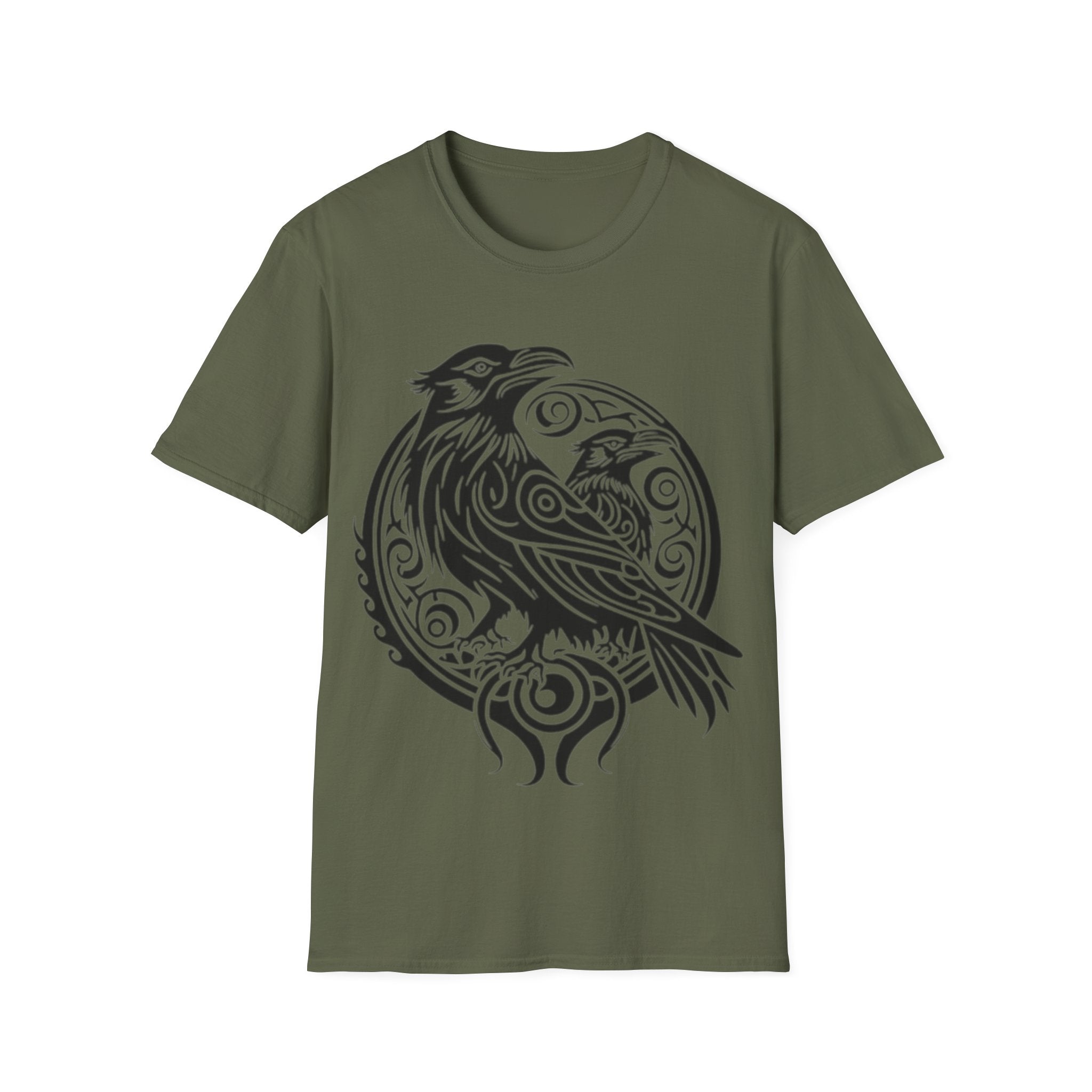 Odens Raven's Tribal Art Adult T-Shirt — Huginn and Muninn