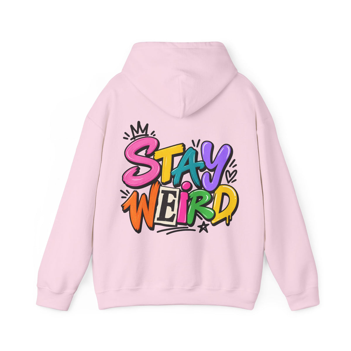 Stay Weird Adult Hoodie – Colorful Graffiti Graphic Hoodie