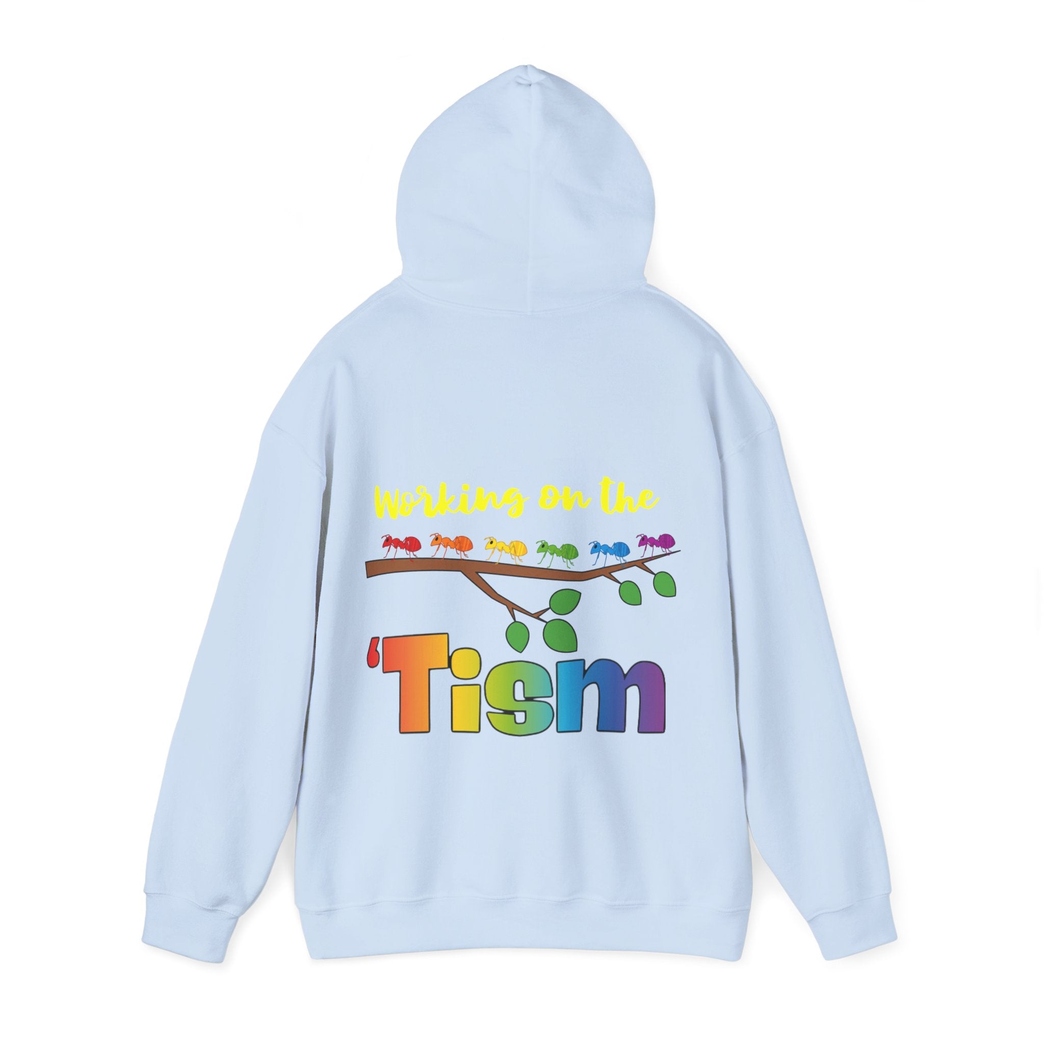 Working on the 'Tism Adult Hoodie | Rainbow Branch Design