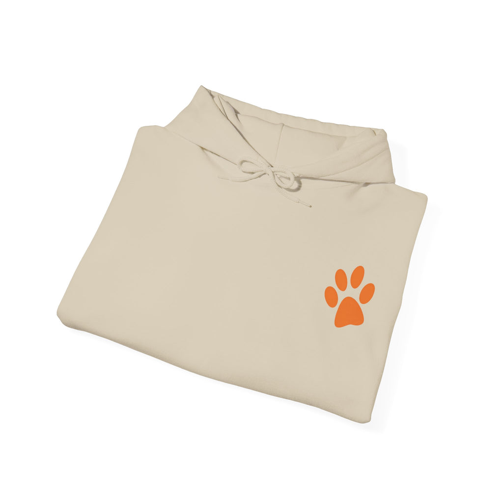 A Little Hat-Titude Puppy Illustration Adult Hoodie | Cute Dog Paw Chest Print