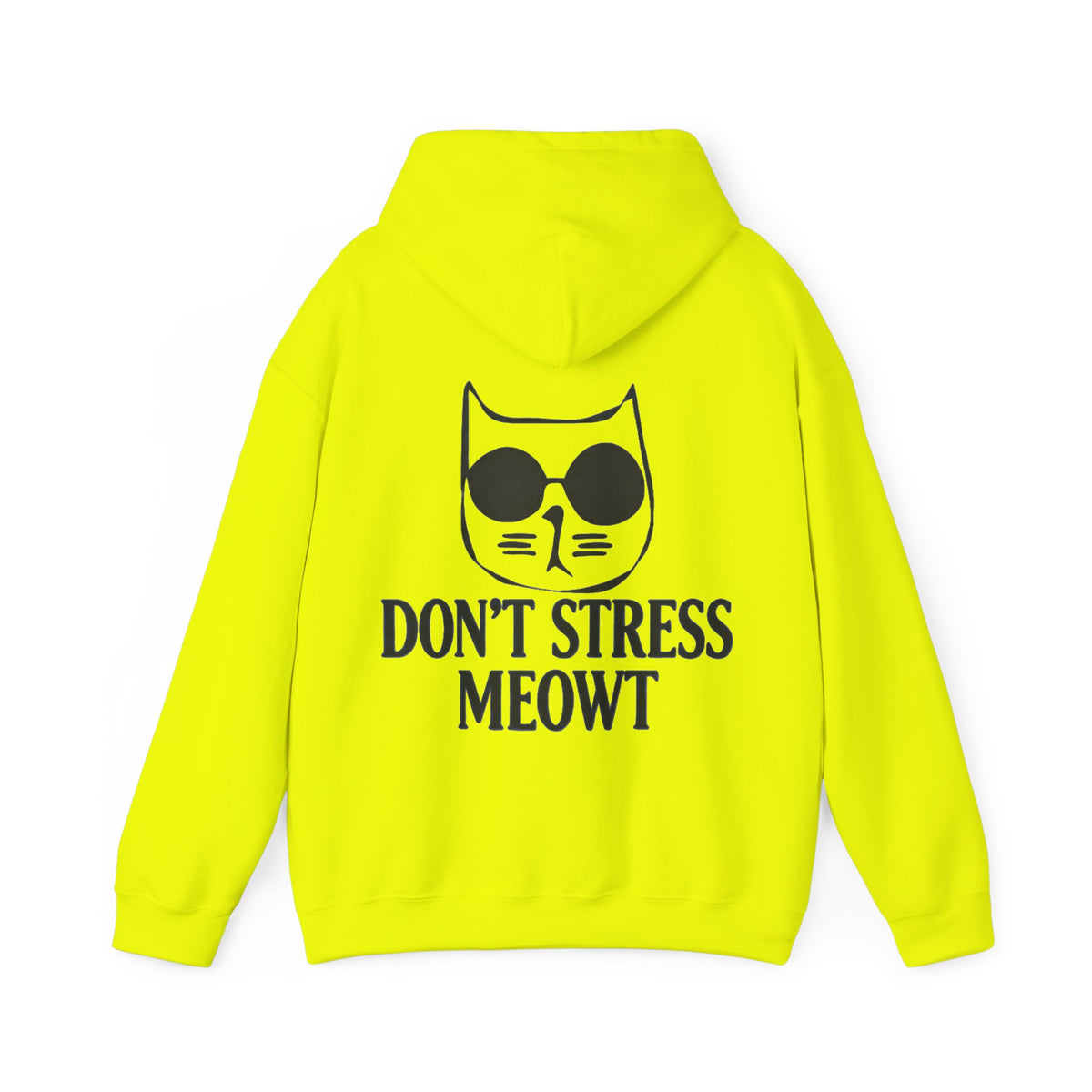 Don't Stress Meowt Adult Hoodie — Relaxed Cat Graphic Sweatshirt