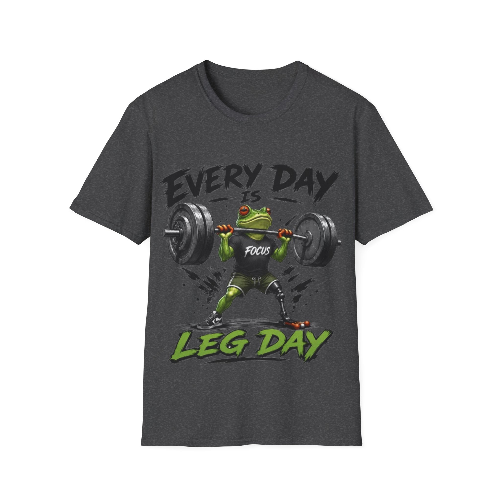 Weightlifting Frog Adult T‑Shirt — "Every Day Is Leg Day" Graphic Tee