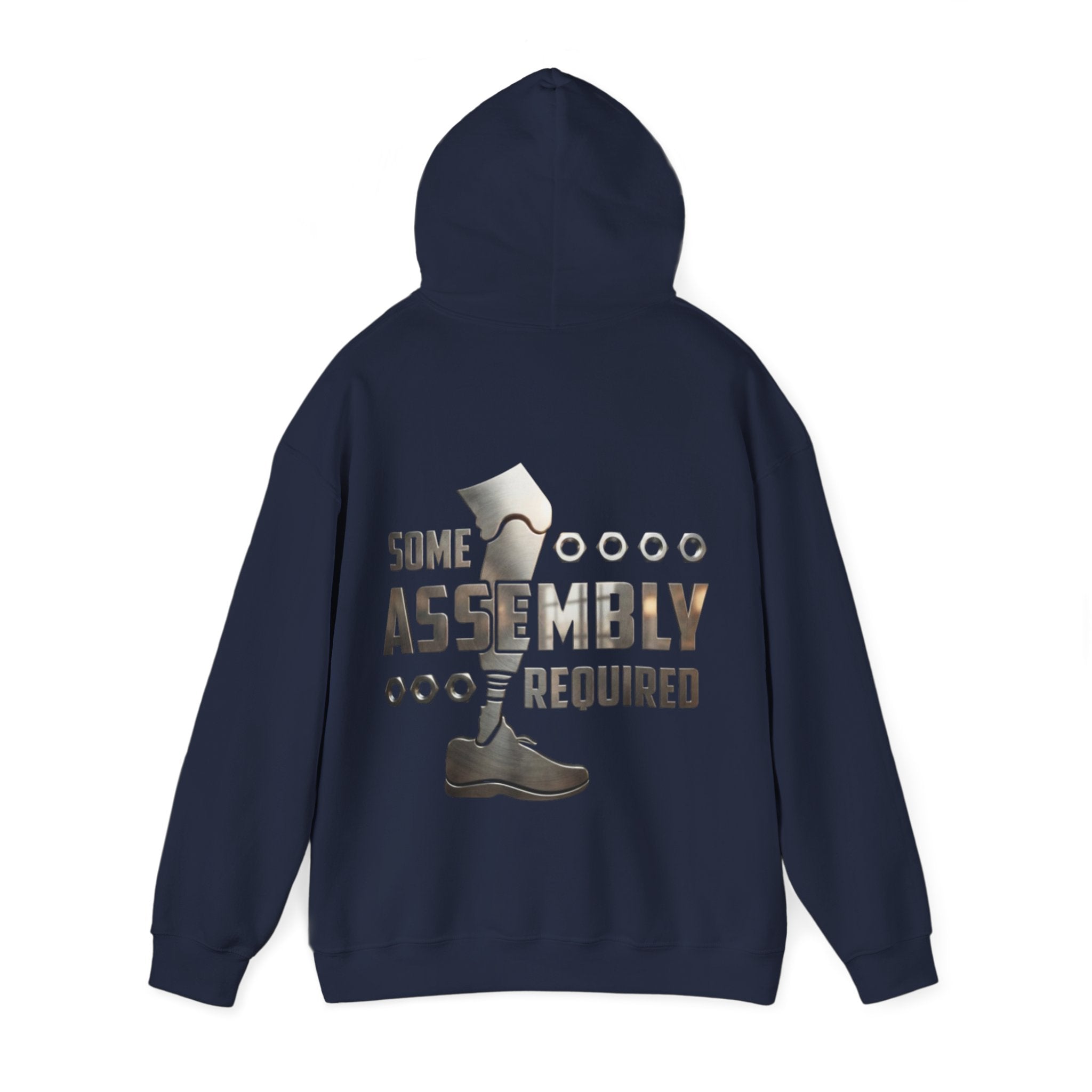 Adult Hoodie — "Some Assembly Required" Robot Leg Graphic Pullover