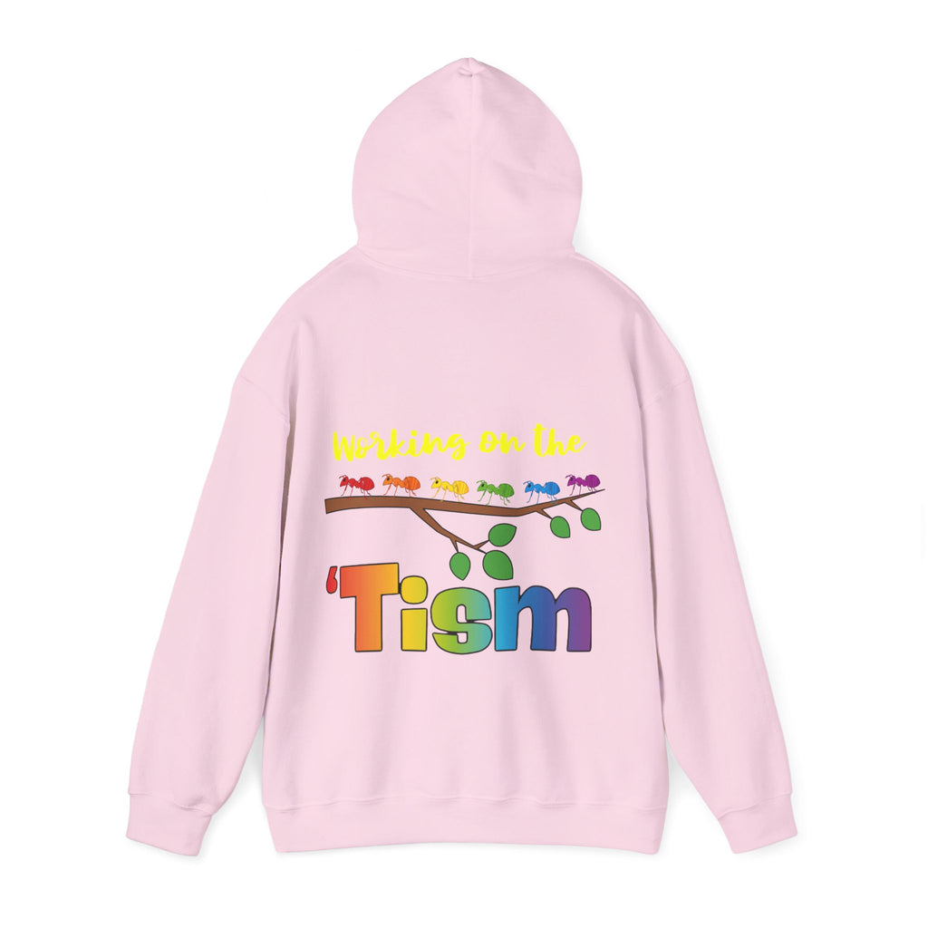 Working on the 'Tism Adult Hoodie | Rainbow Branch Design