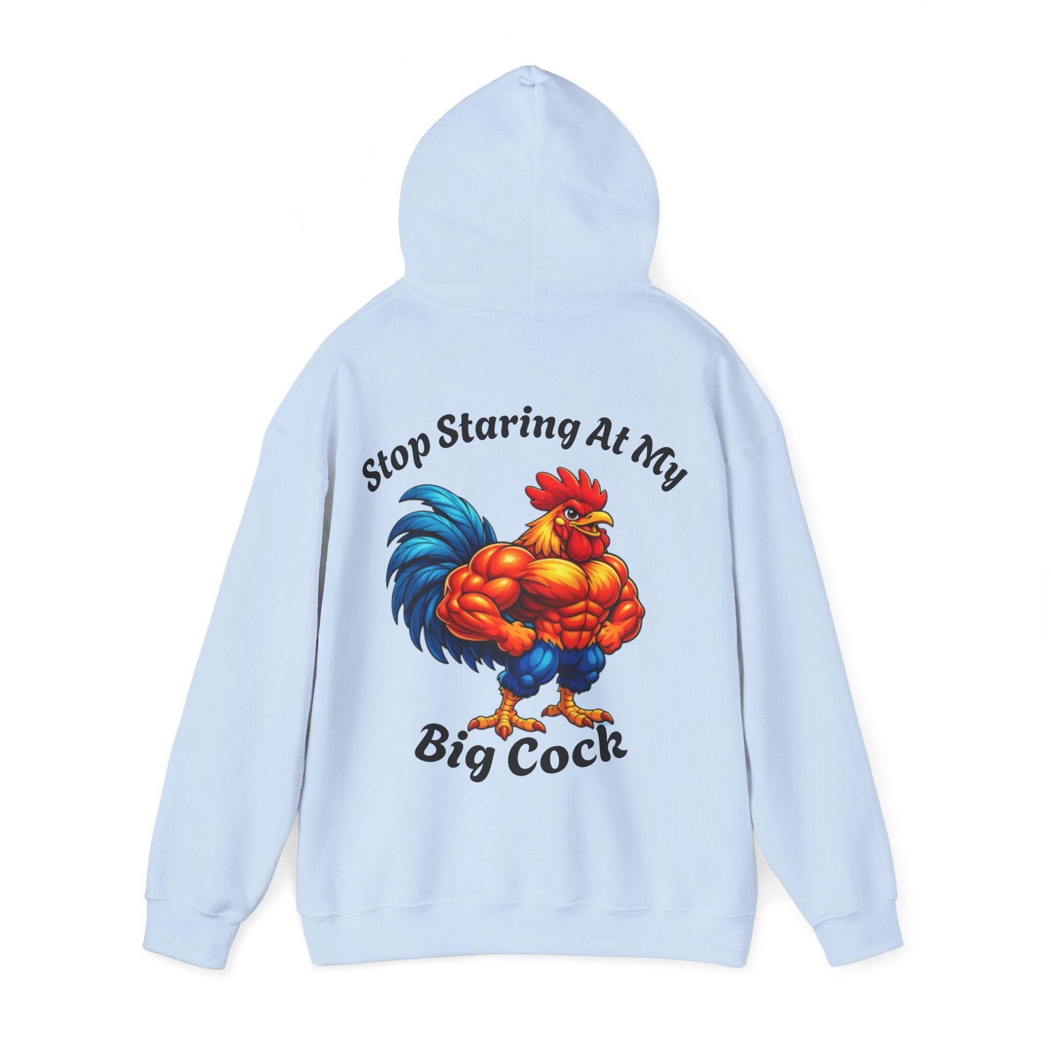 Adult Hoodie - 'Stop Staring At My Big Cock' Funny Rooster Graphic Pullover