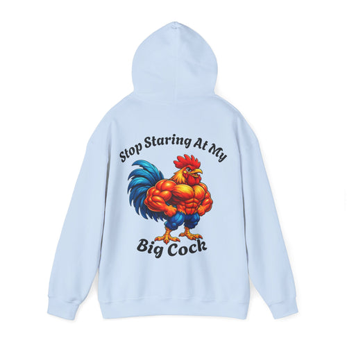 Adult Hoodie - 'Stop Staring At My Big Cock' Funny Rooster Graphic Pullover