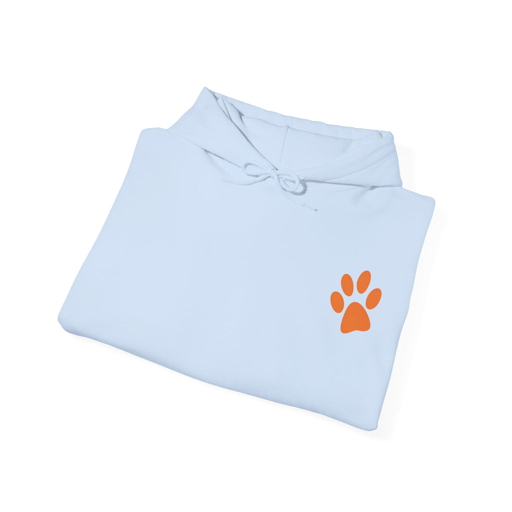 A Little Hat-Titude Puppy Illustration Adult Hoodie | Cute Dog Paw Chest Print