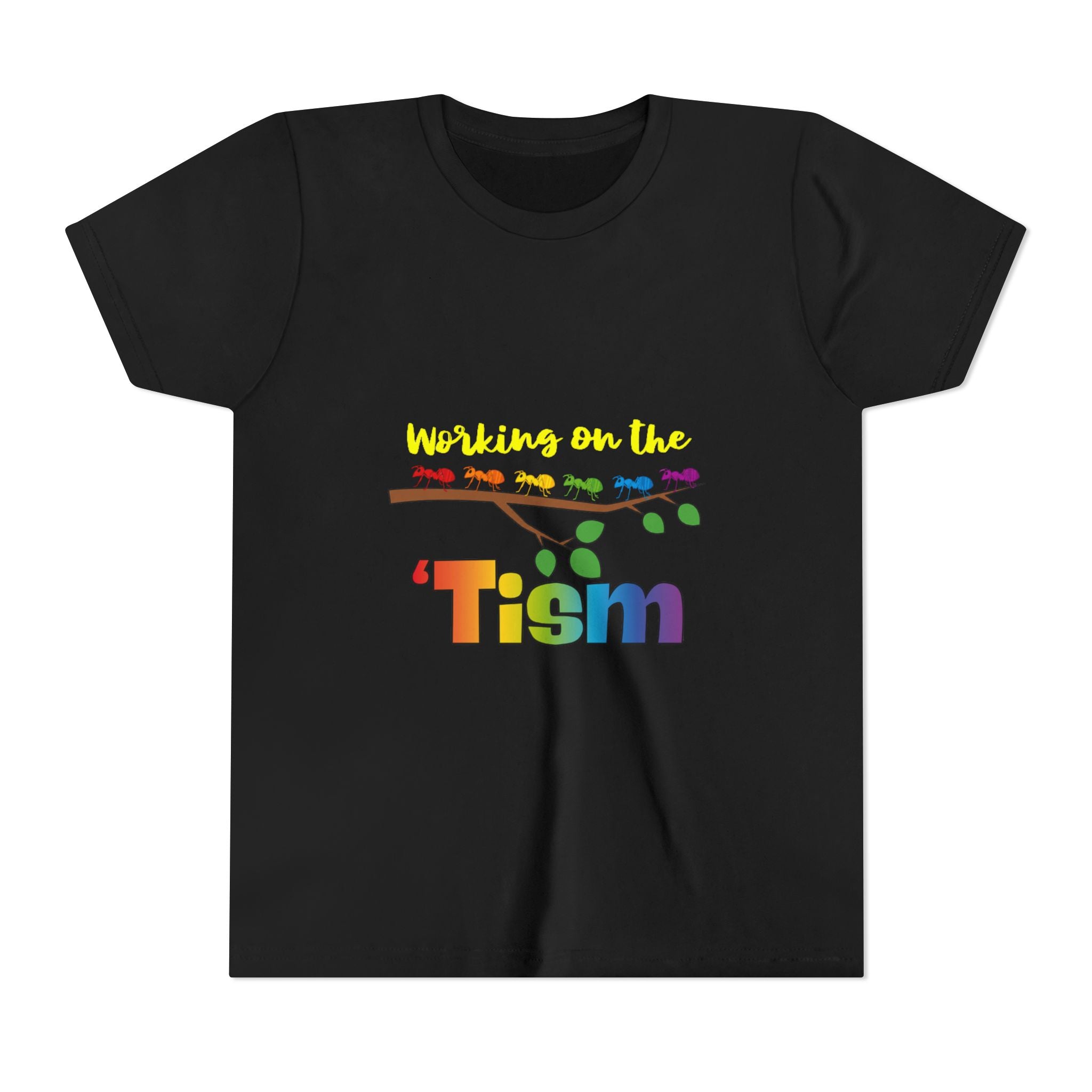 Working on the 'Tism Youth Tee | Rainbow Lights Autism Awareness