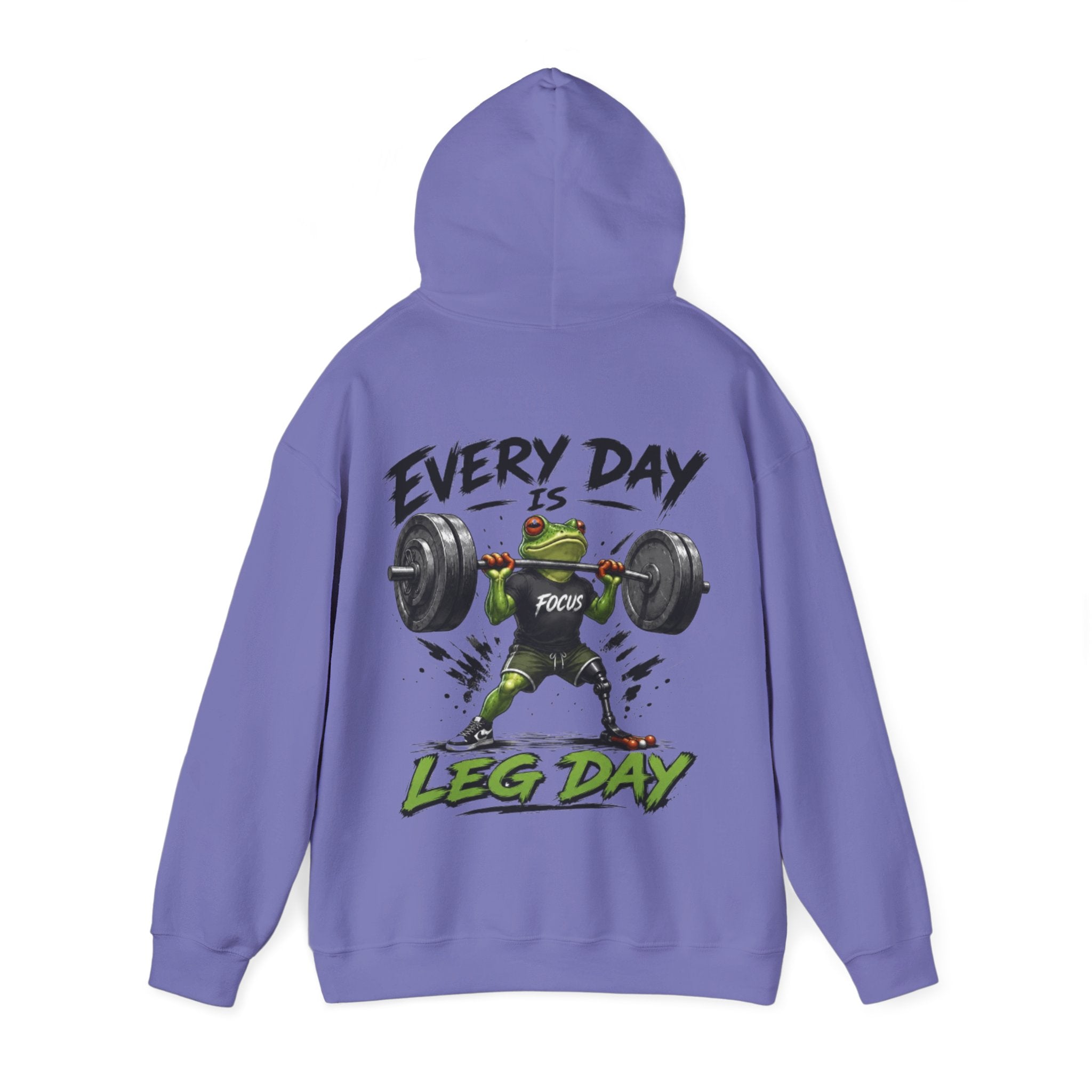 Adult Hoodie - "Every Day Is Leg Day" Frog Weightlifting Gym Hoodie