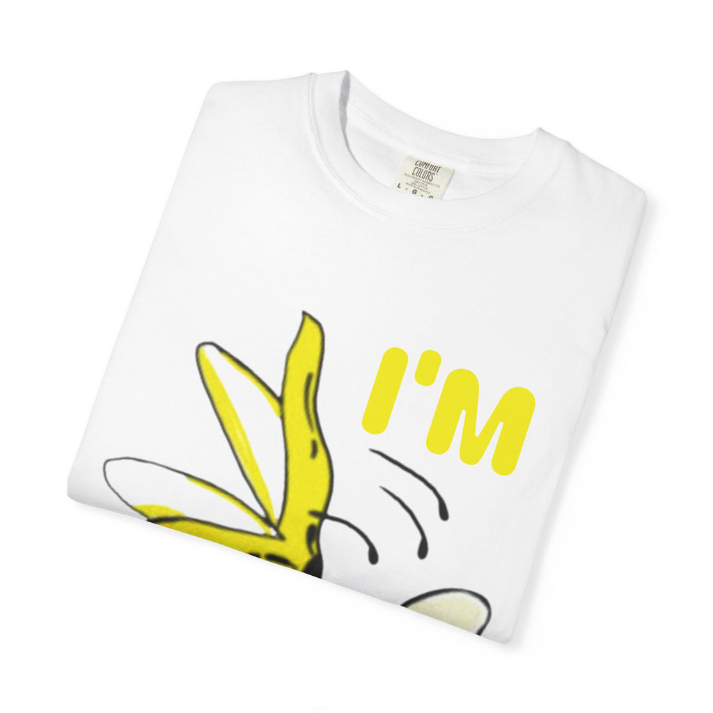 Banana Skateboard Adult T-Shirt — "I’m Free" Cute Skateboarding Banana Graphic Tee