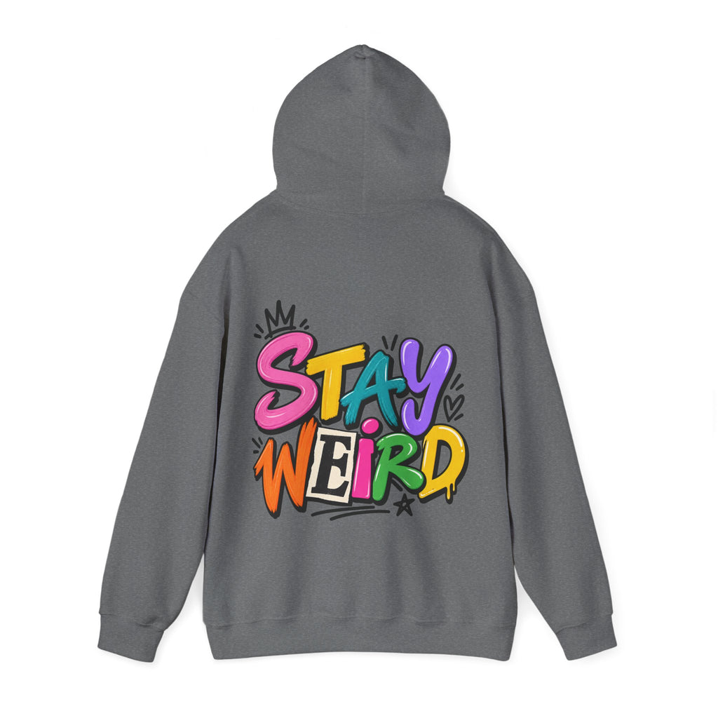 Stay Weird Adult Hoodie – Colorful Graffiti Graphic Hoodie