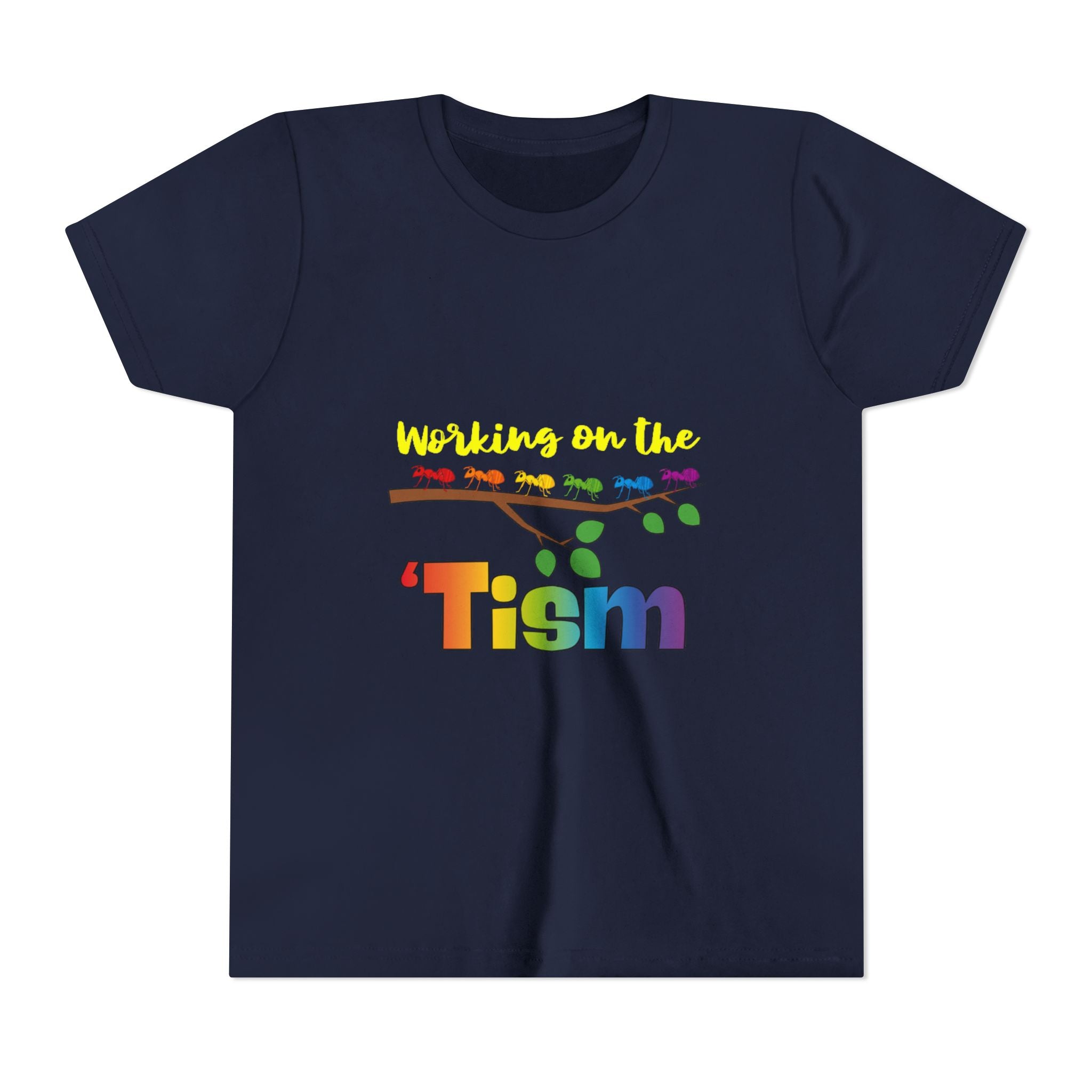 Working on the 'Tism Youth Tee | Rainbow Lights Autism Awareness