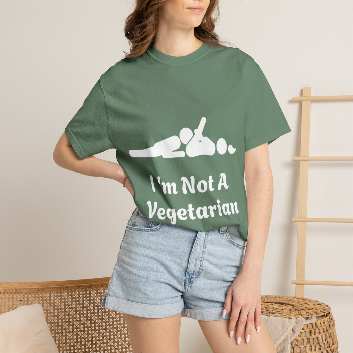 Adult T-Shirt — Funny " i'm Not a Vegetarian" Graphic Tee (Meat Lover Humor)