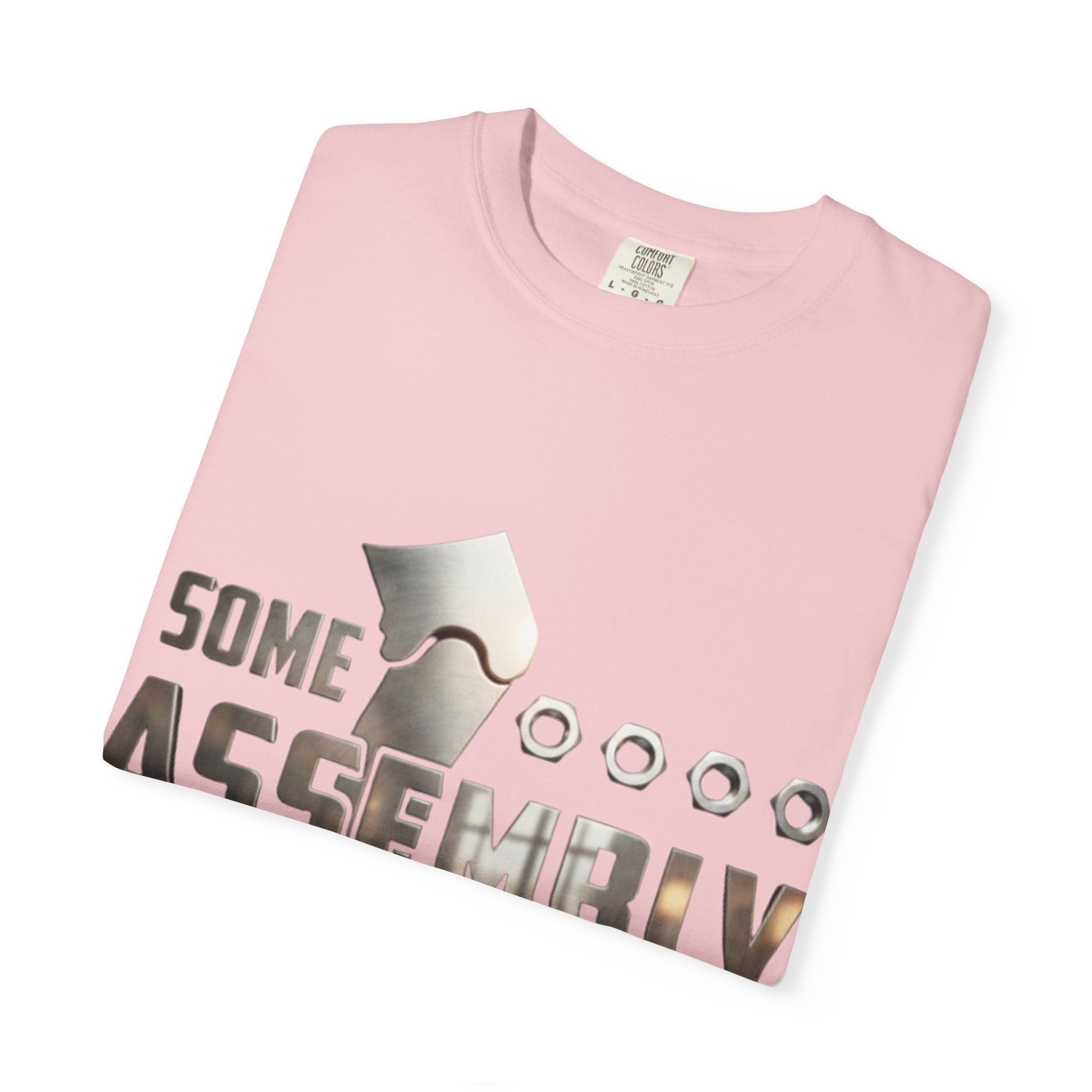Some Assembly Required Adult T-Shirt — Funny DIY Carpenter Tee