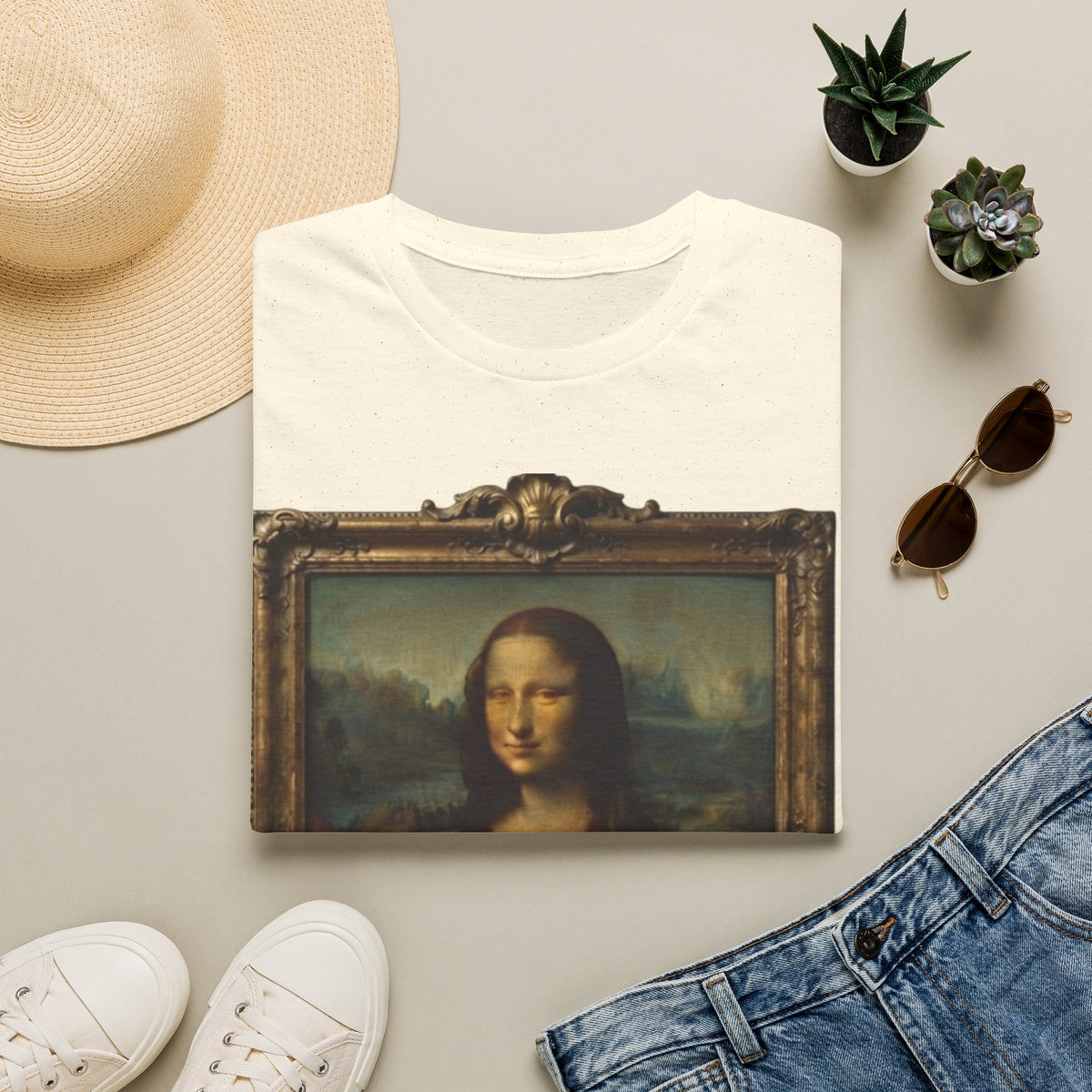 Mona Lisa Portrait Adult T-Shirt — Classic Renaissance Art Tee
