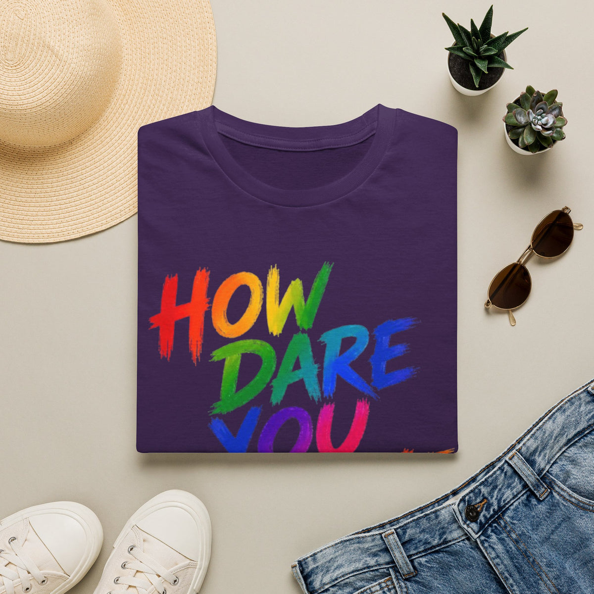 How Dare You Assume I’m Straight Adult T-Shirt — Rainbow Pride Graphic Tee