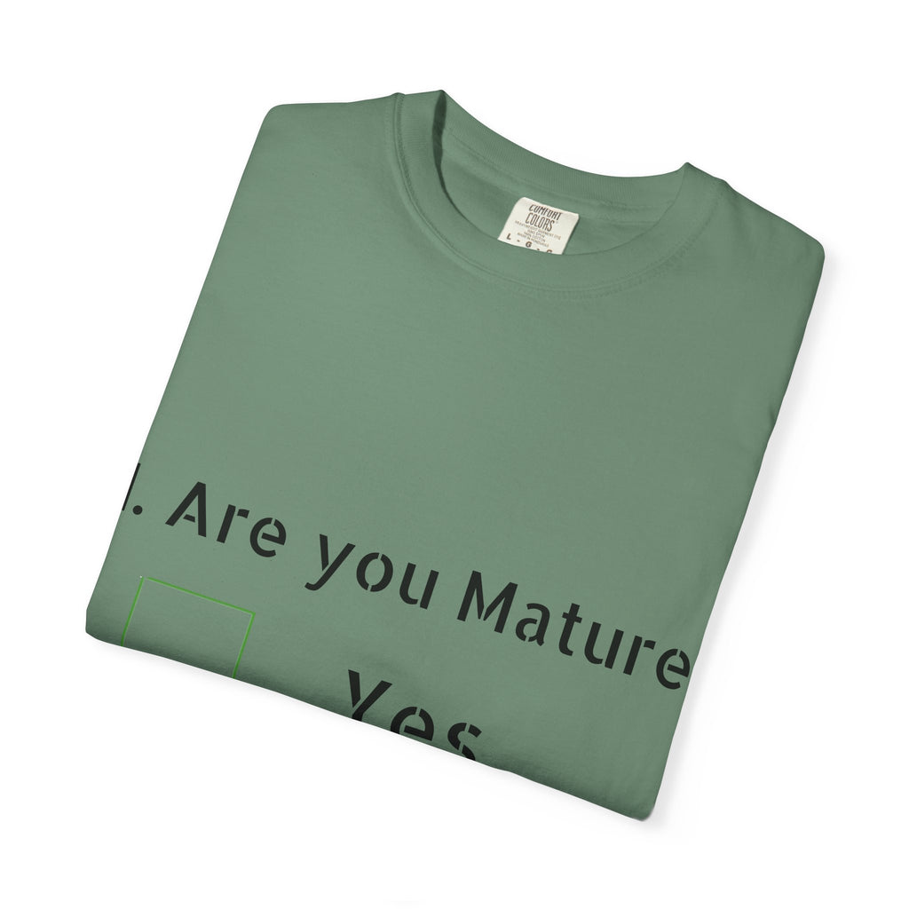 Adult T-Shirt — Funny "Are You Mature?" Checkbox Graphic Tee