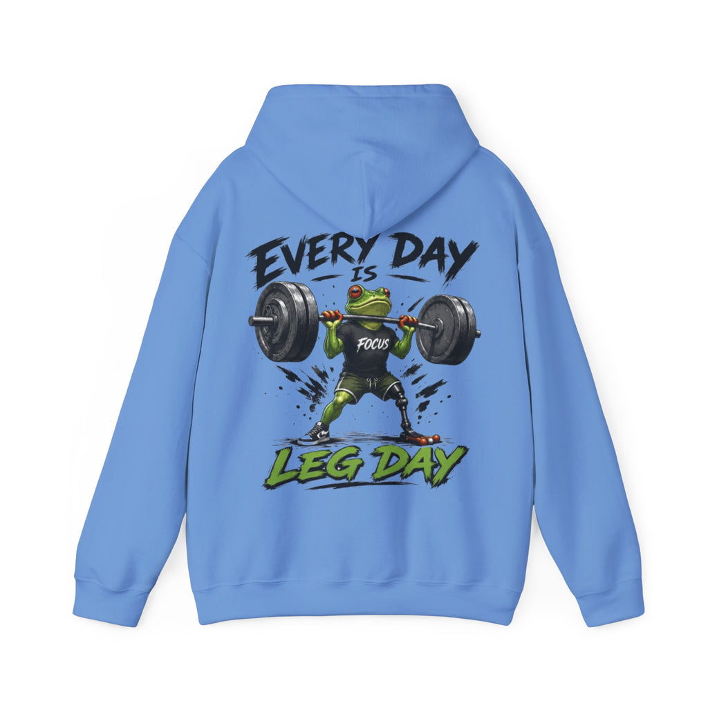 Adult Hoodie - "Every Day Is Leg Day" Frog Weightlifting Gym Hoodie