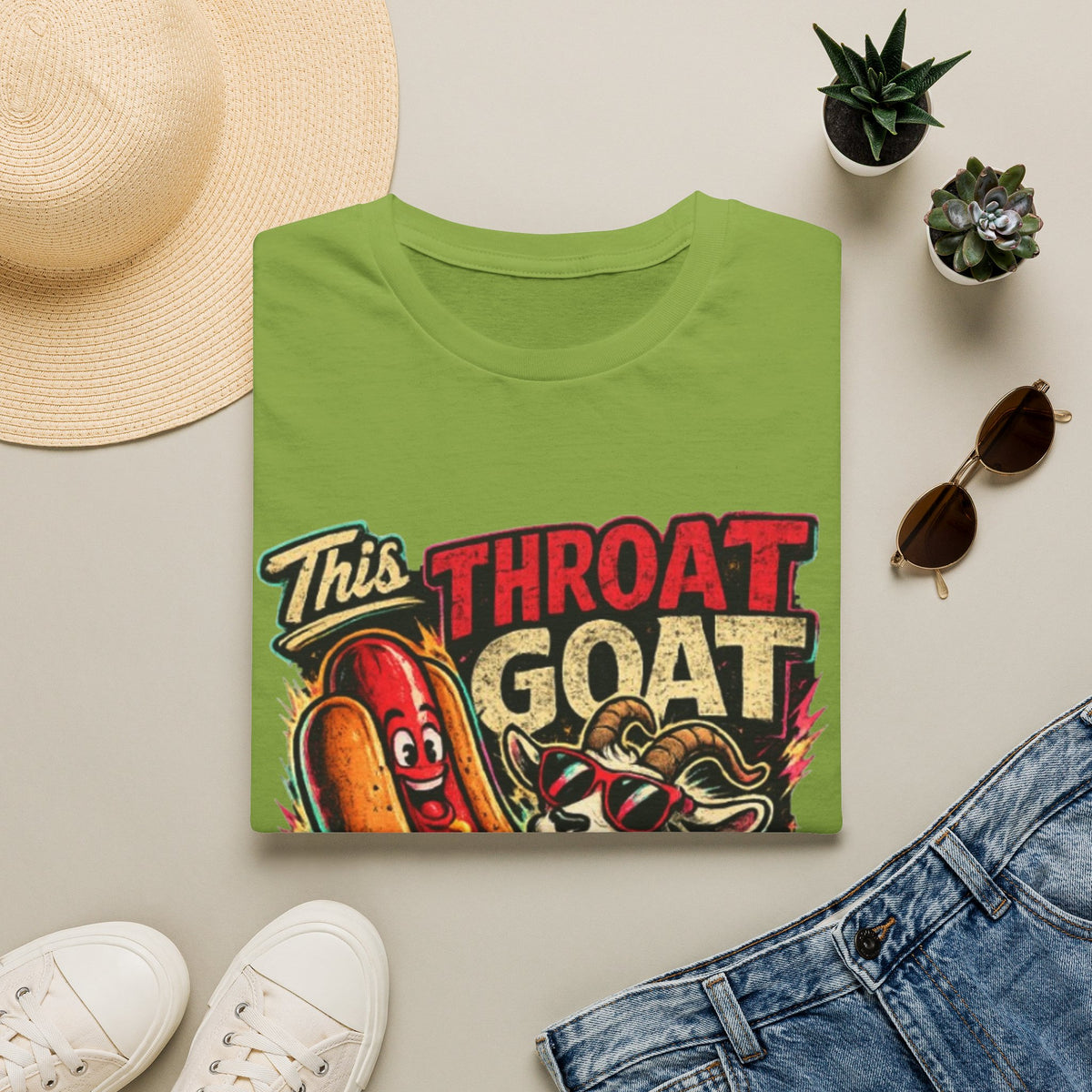 This Throat Goat Adult T-Shirt — Retro Hot Dog Graphic Tee