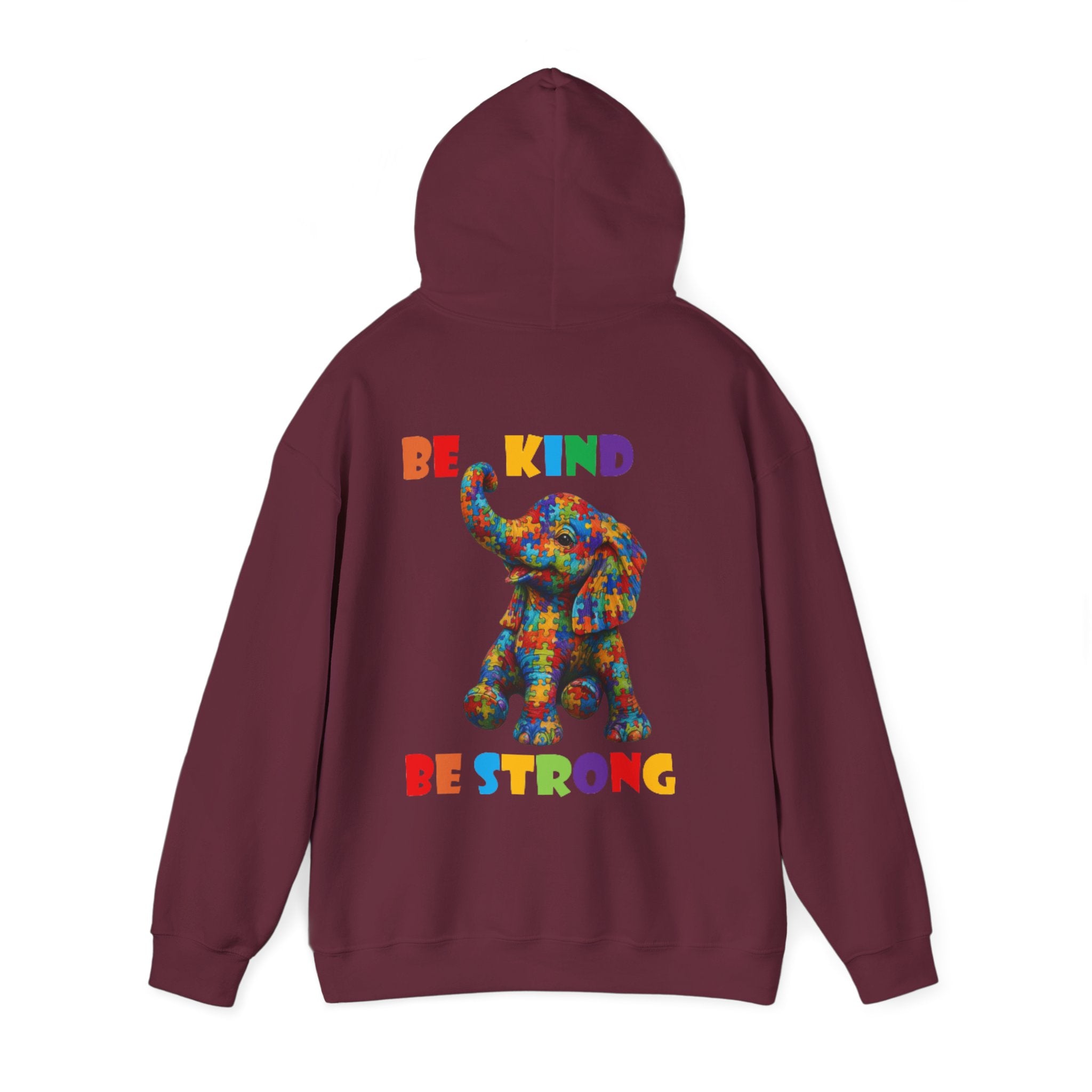 Colorful Elephant 'Be Kind Be Strong' / Adult Hoodie