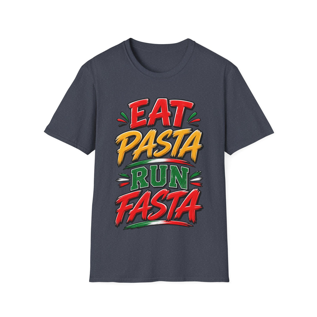 Eat Pasta Run Fasta Adult T-Shirt — Funny Italian Food & Running Graphic Tee