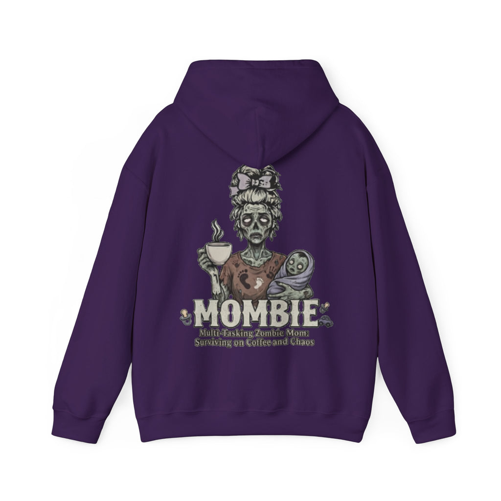 Mombie Adult Hoodie — “Mombie” Funny Coffee & Chaos Mom Sweatshirt