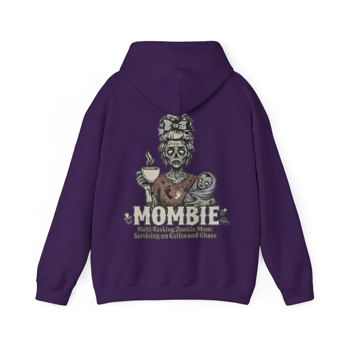 Mombie Adult Hoodie — “Mombie” Funny Coffee & Chaos Mom Sweatshirt