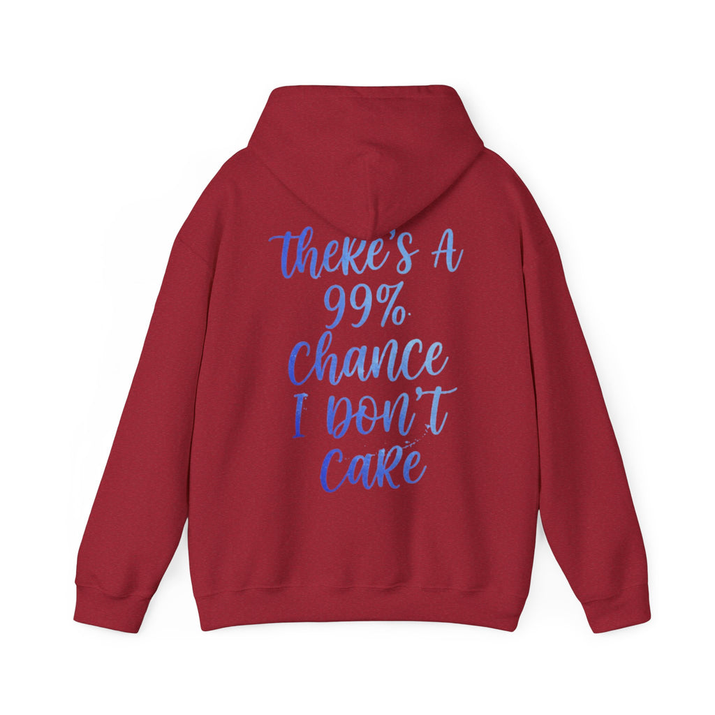 99% Chance I Don’t Care Adult Hoodie — Funny Casual Graphic Hooded Sweatshirt