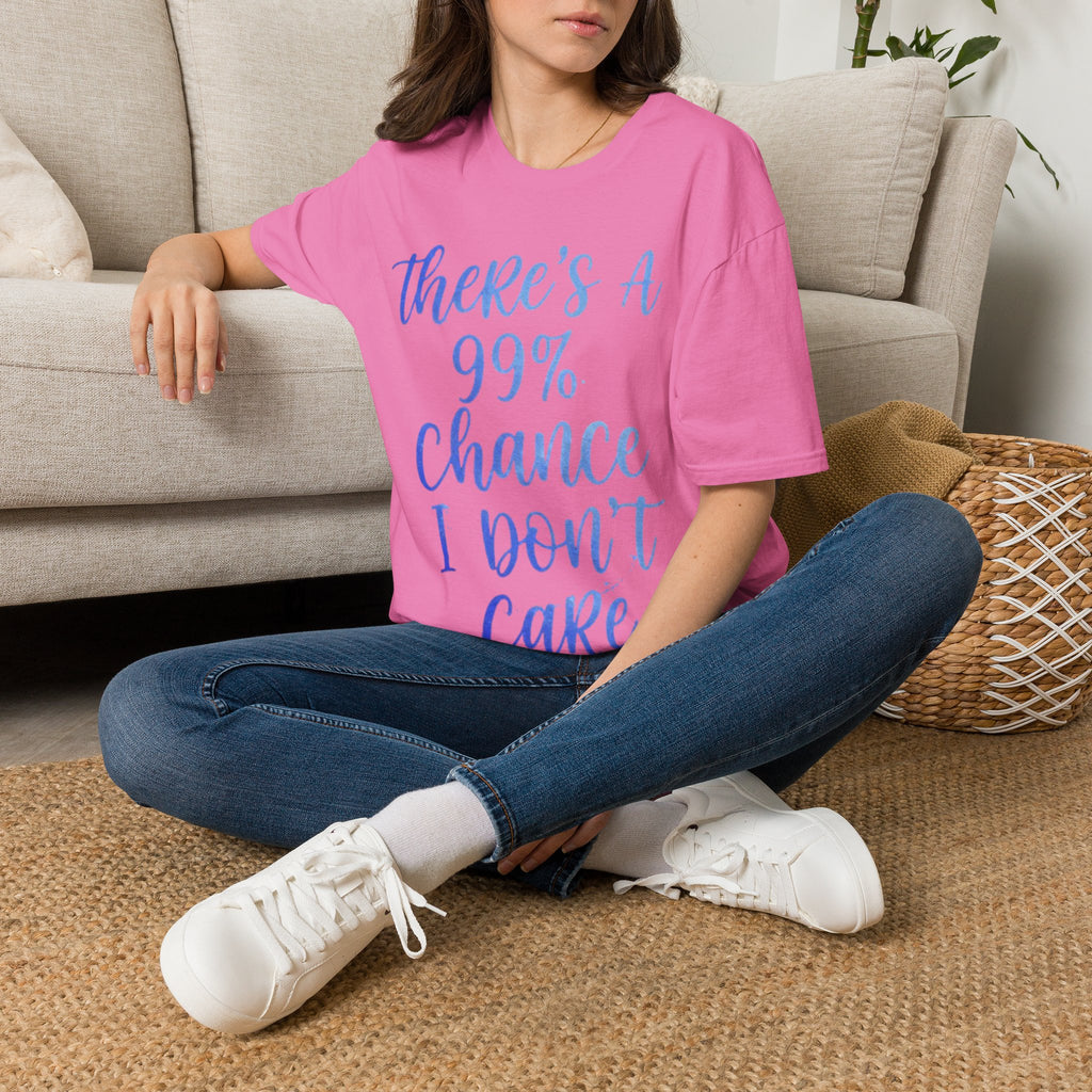 Adult T-Shirt — "There's a 99% Chance I Don't Care" Casual Graphic Tee