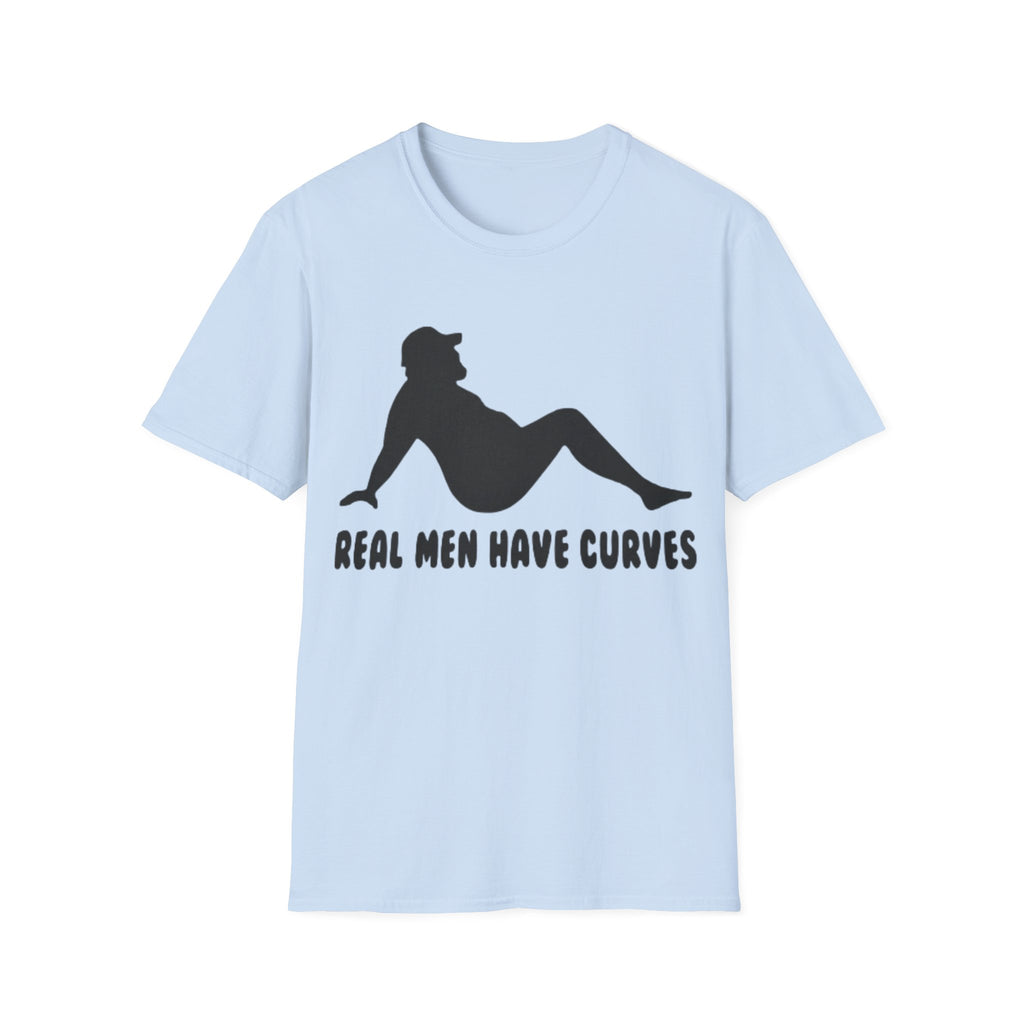 Curvy Silhouette Adult T-Shirt — "Real Men Have Curves" Graphic Tee