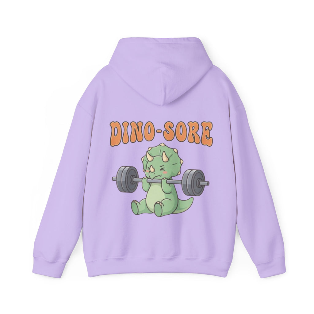 Dino-Sore Adult Hoodie — Cute Triceratops Weightlifting Sweatshirt