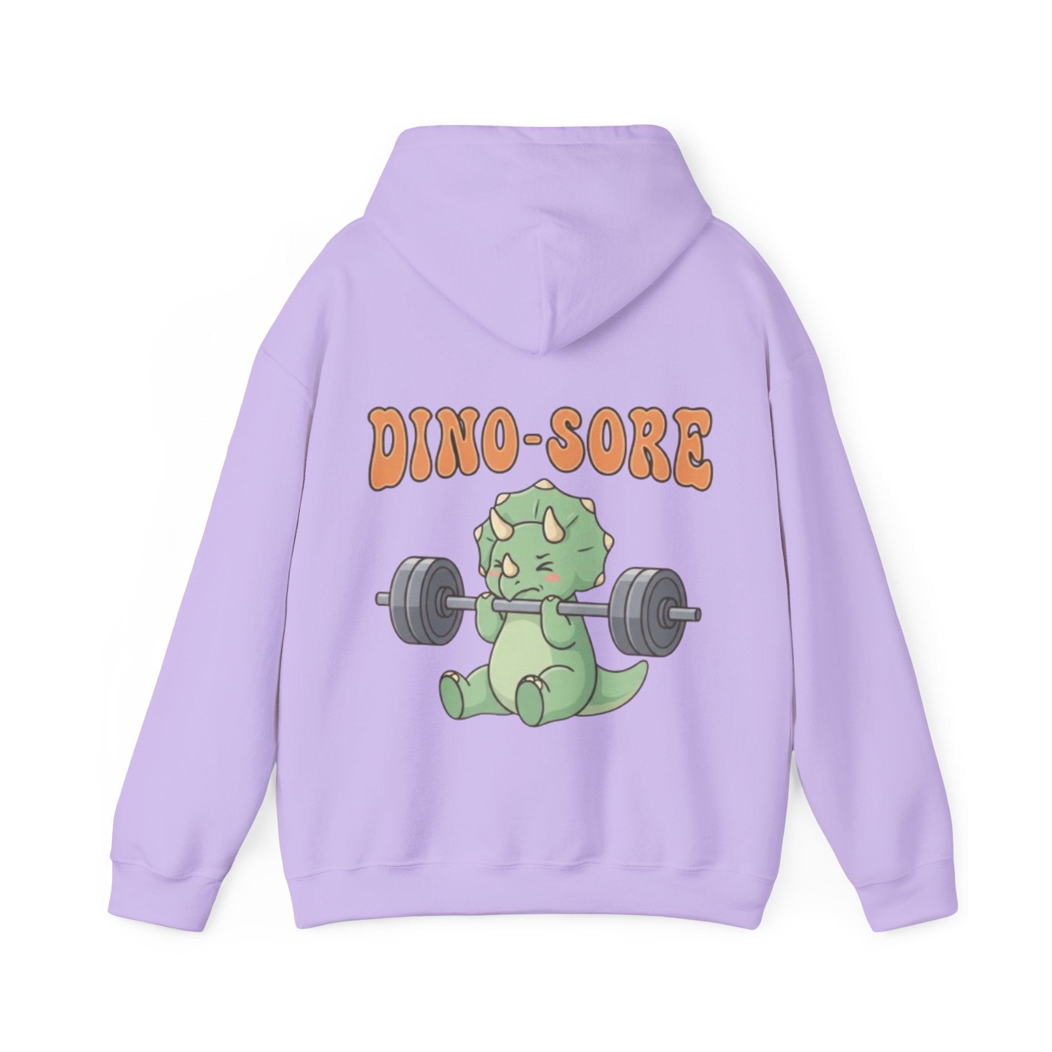 Dino-Sore Adult Hoodie — Cute Triceratops Weightlifting Sweatshirt