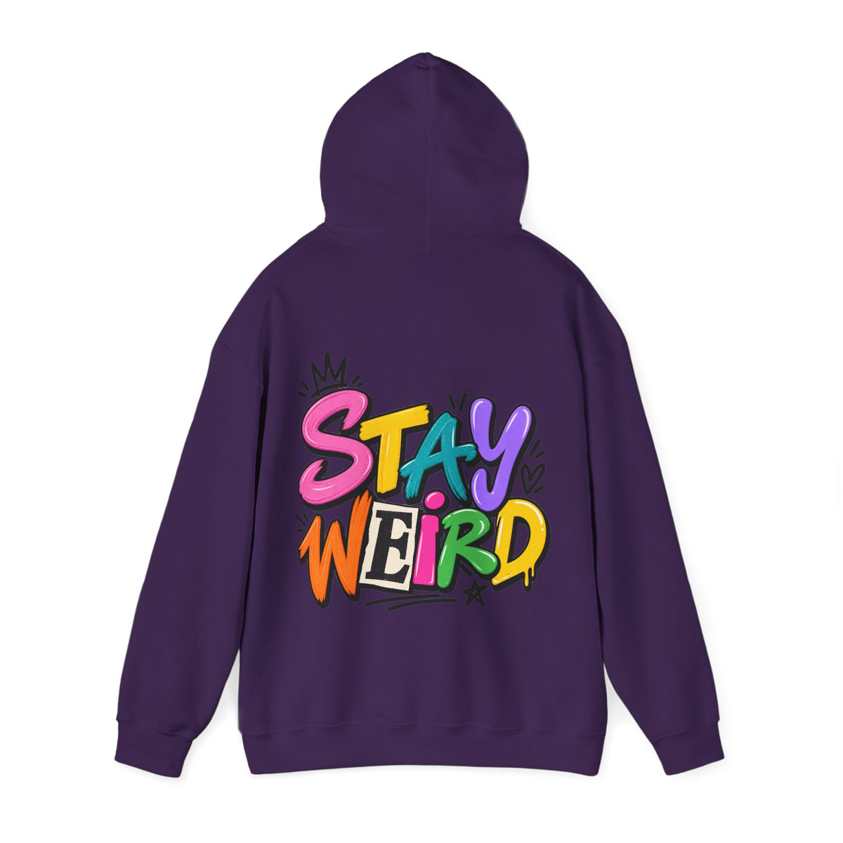 Stay Weird Adult Hoodie – Colorful Graffiti Graphic Hoodie