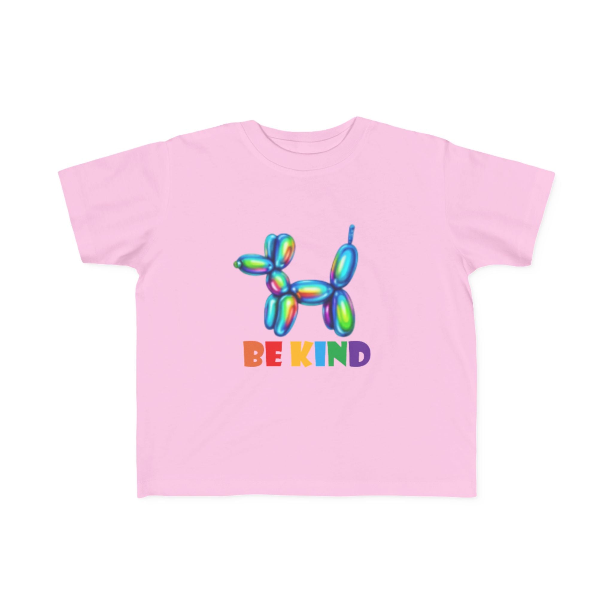 Rainbow Balloon Dog Be Kind Toddler Tee | Kids Positive Message Shirt