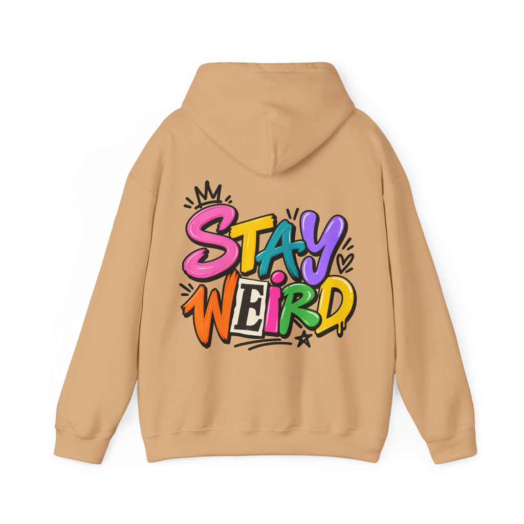 Stay Weird Adult Hoodie – Colorful Graffiti Graphic Hoodie