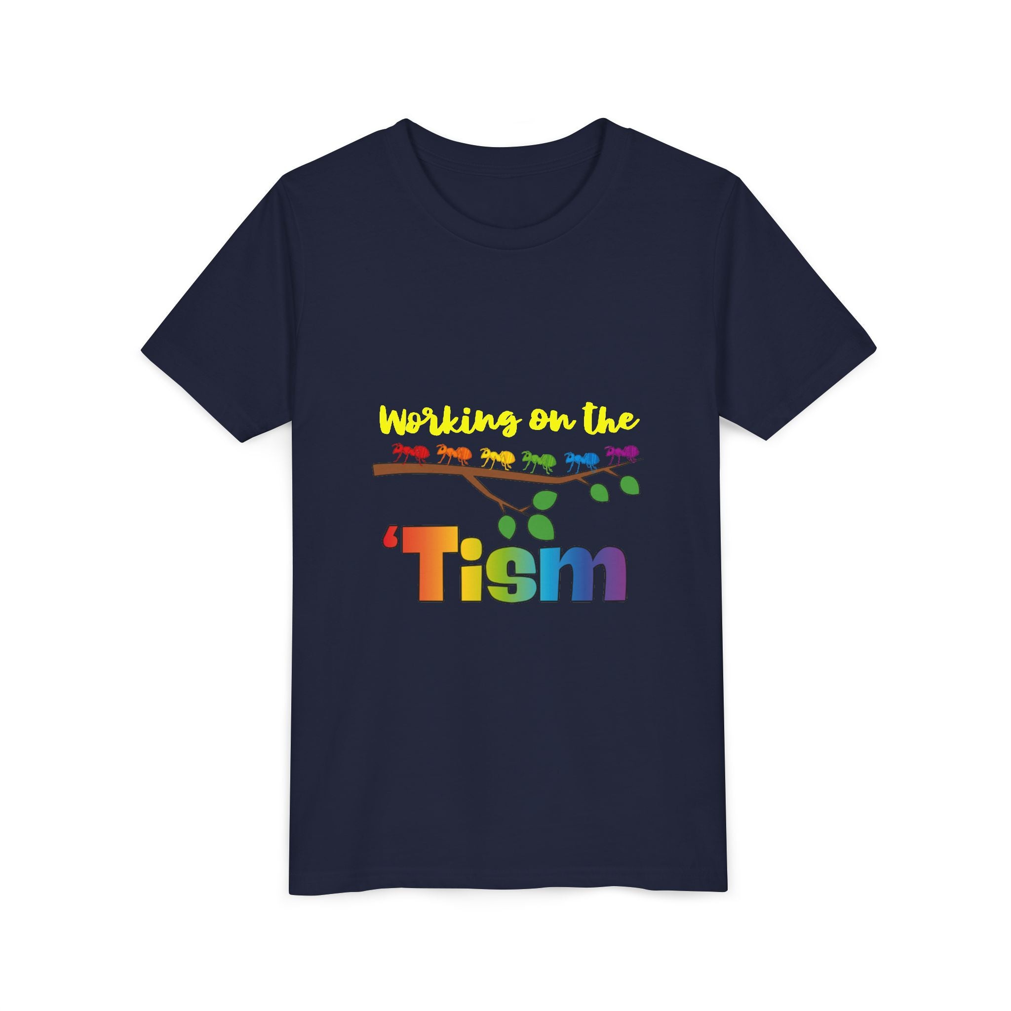Working on the 'Tism Youth Tee | Rainbow Lights Autism Awareness
