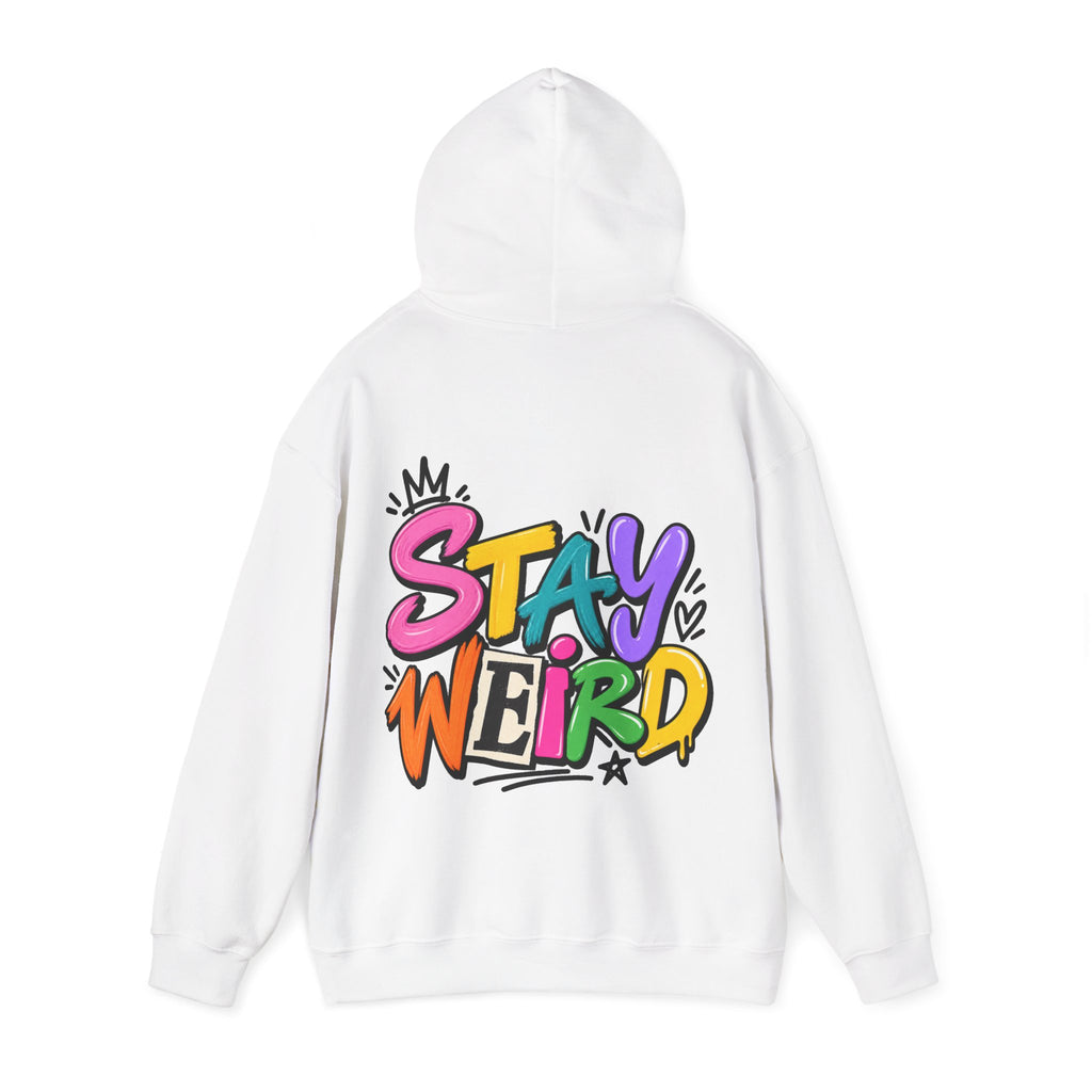 Stay Weird Adult Hoodie – Colorful Graffiti Graphic Hoodie