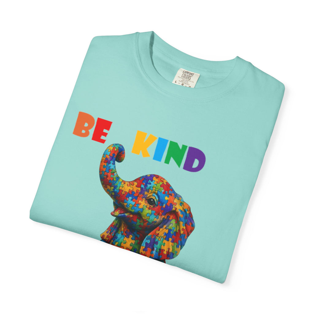 Be Kind Be Strong Elephant T-shirt | Colorful Puzzle Pattern Adult T-Shirt