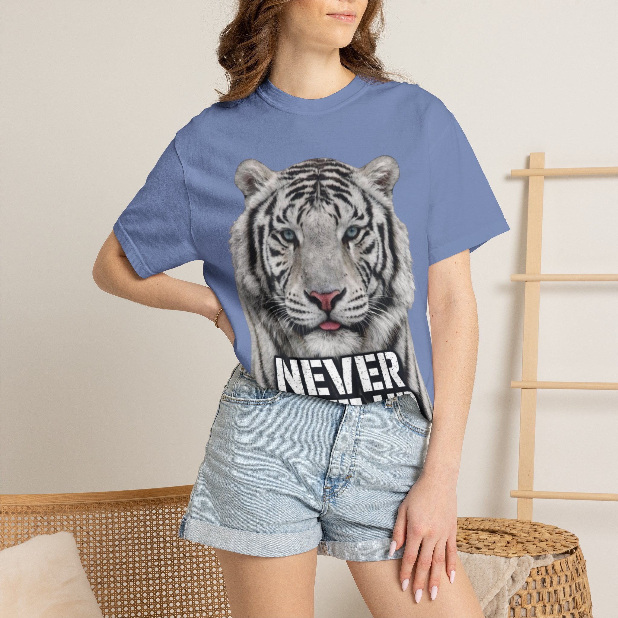 Never Give Up Tiger Adult T-Shirt