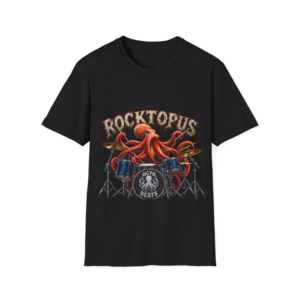 Rocktopus Drummer Adult T-Shirt — Octopus Band Vintage Rock Tee