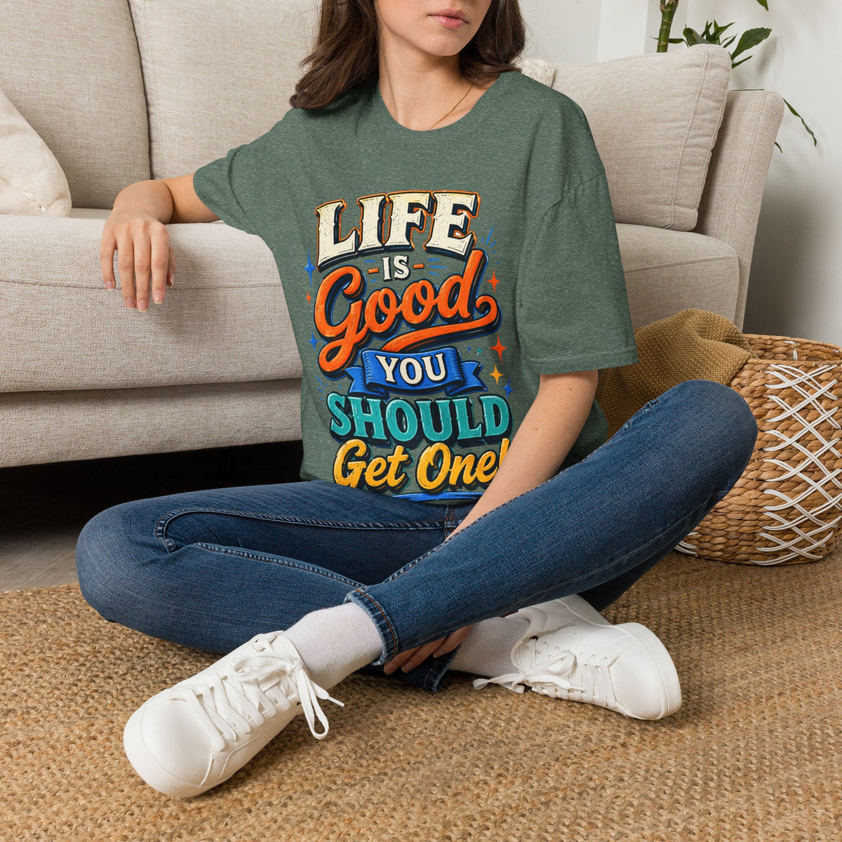 Life Is Good Adult T‑Shirt — "Life Is Good, You Should Get One" Retro Graphic Tee