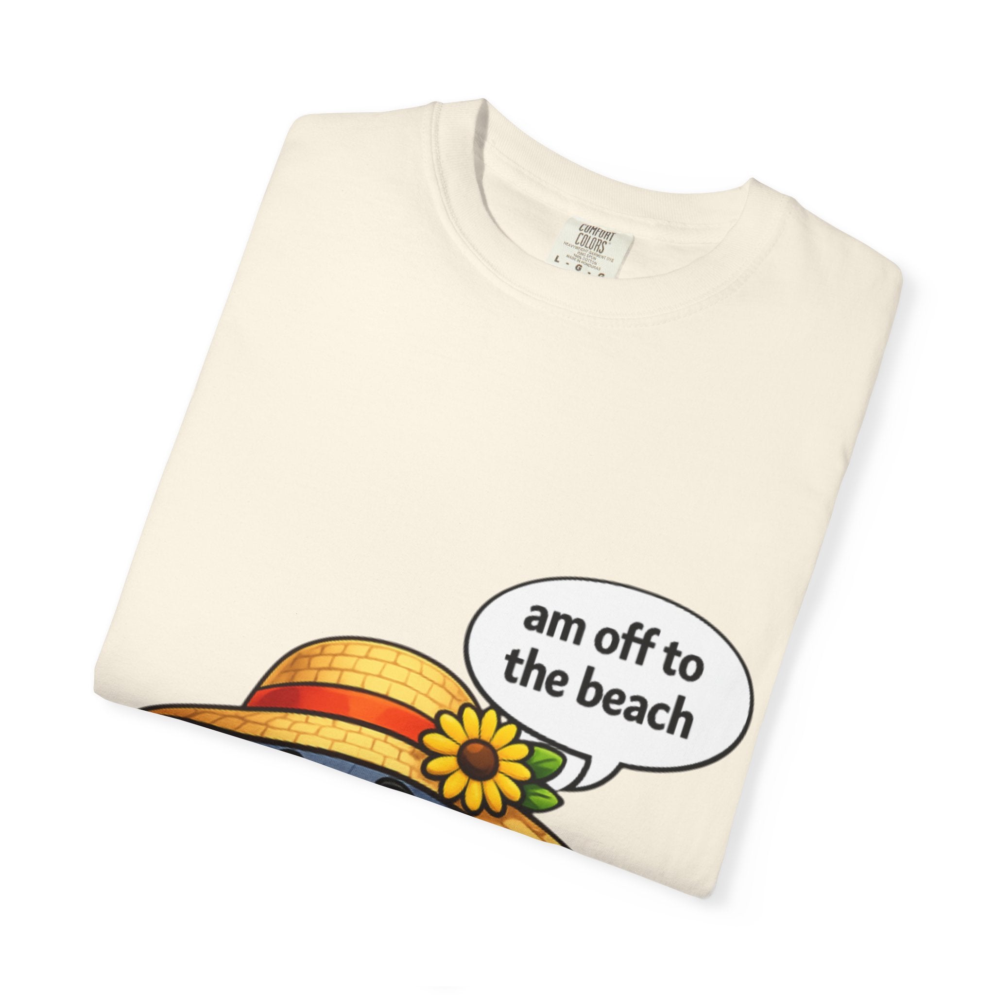 Golf Ball Graphic Tee — "am off to the beach" Cute Summer Golf T-Shirt