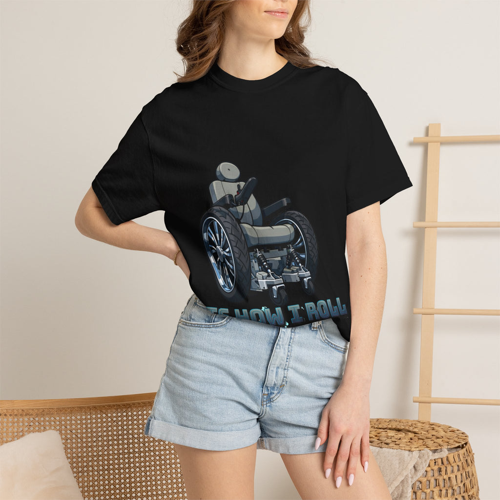 Adult T-Shirt — 'It's How I Roll' Wheelchair Graphic Tee