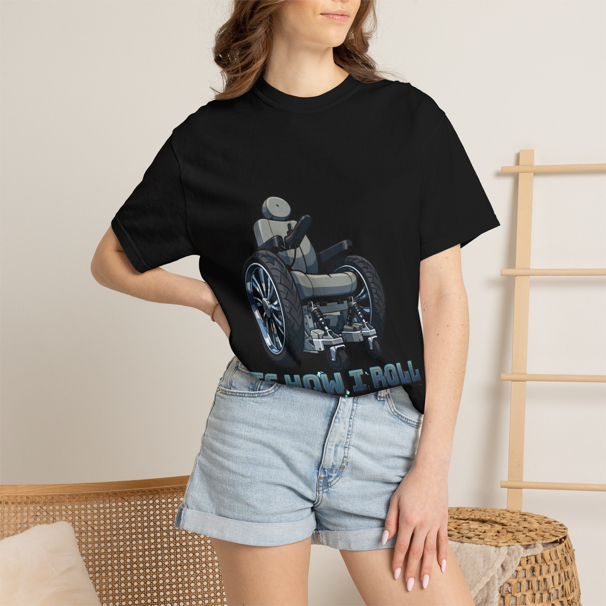 Adult T-Shirt — 'It's How I Roll' Wheelchair Graphic Tee