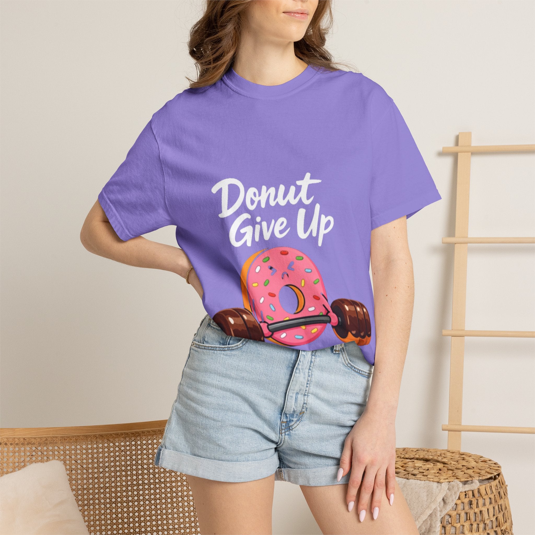 Donut Give Up Adult T-Shirt — Funny Fitness Donut Graphic Tee