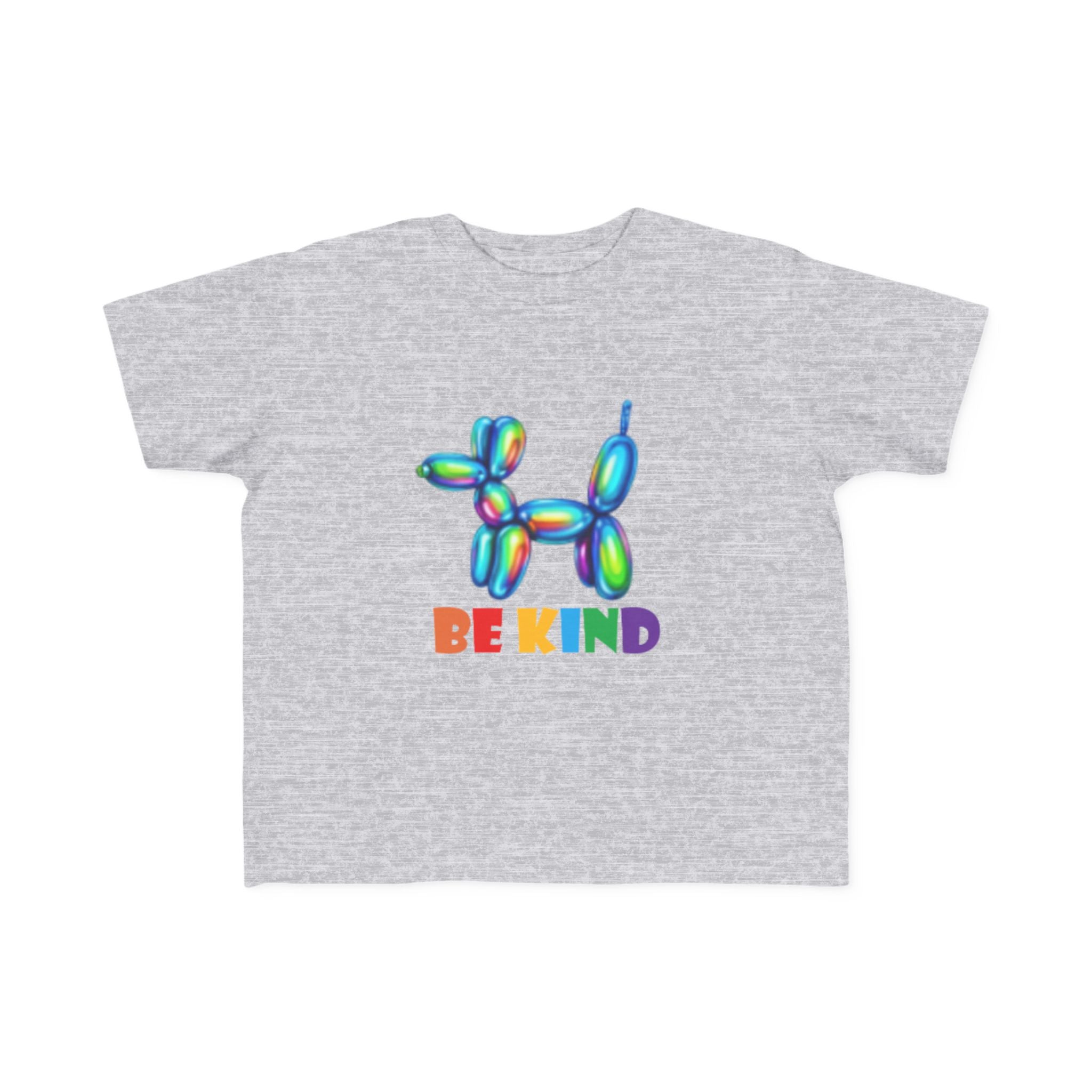 Rainbow Balloon Dog Be Kind Toddler Tee | Kids Positive Message Shirt