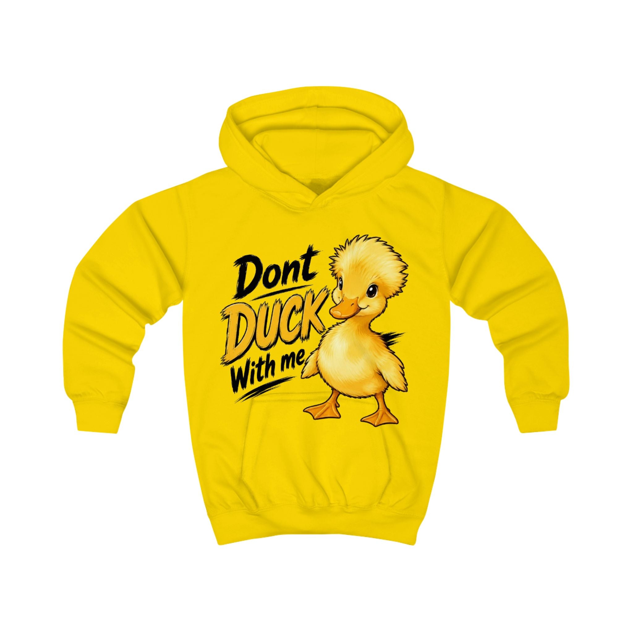 Kids Hoodie — "Don't Duck With Me" Cute Duckling Graphic Hoodie for Children