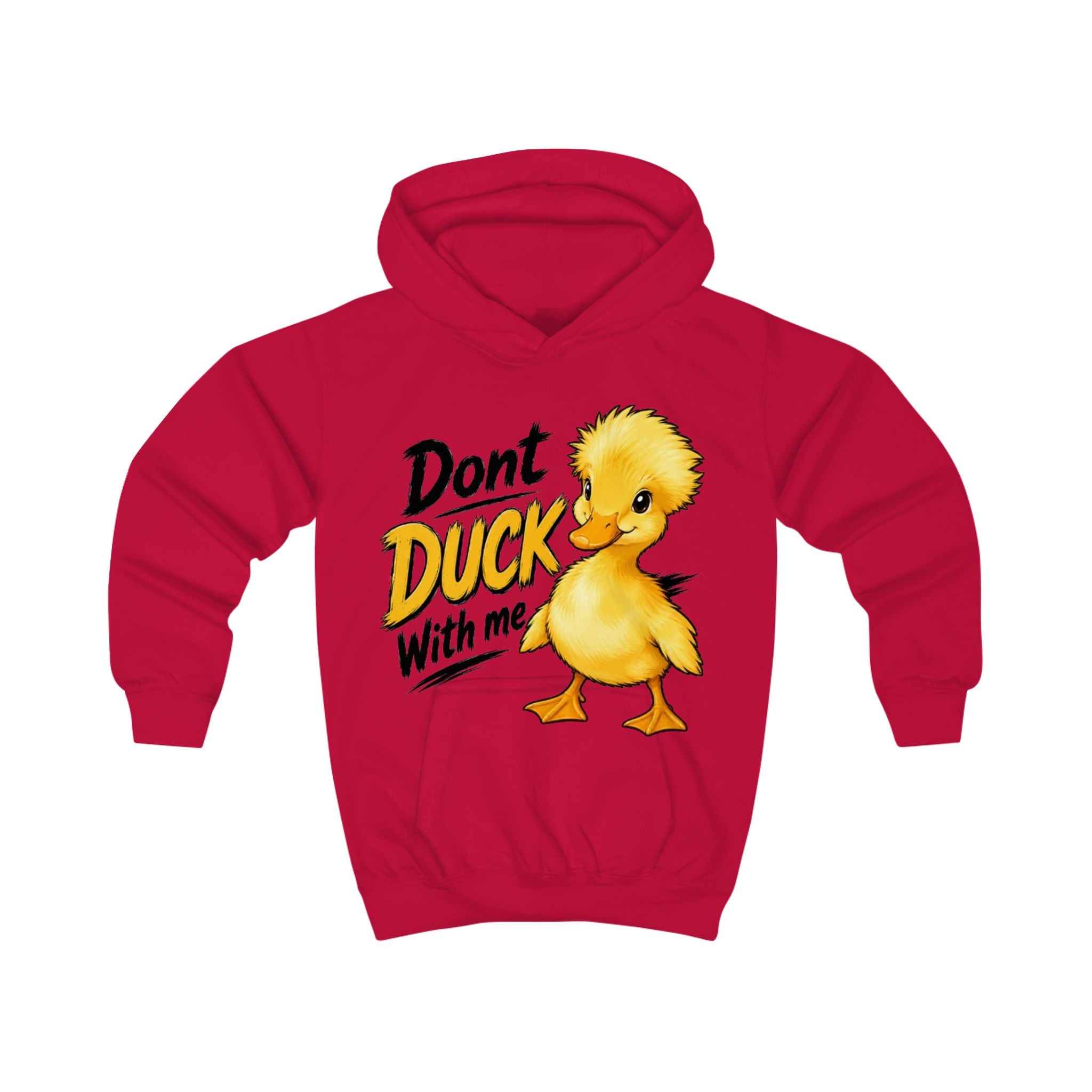Kids Hoodie — "Don't Duck With Me" Cute Duckling Graphic Hoodie for Children