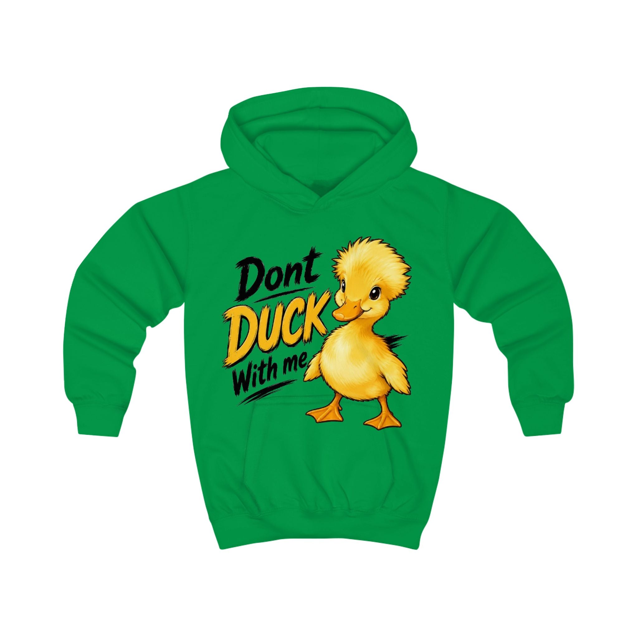 Kids Hoodie — "Don't Duck With Me" Cute Duckling Graphic Hoodie for Children