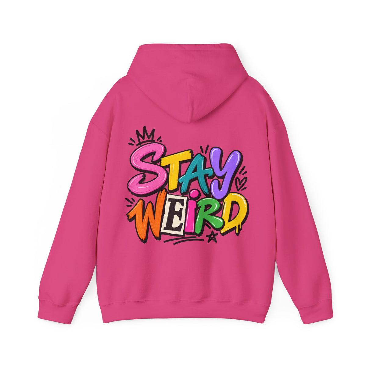 Stay Weird Adult Hoodie – Colorful Graffiti Graphic Hoodie